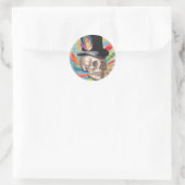 Psychedelic Top Hat Skull Sticker (Tasche)