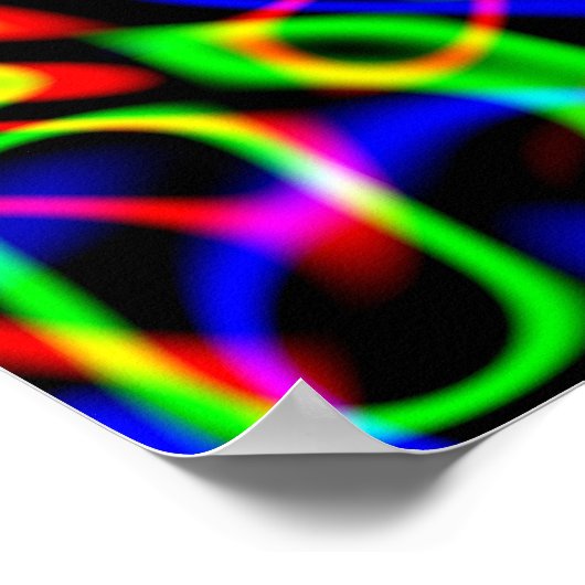 Psychedelic Trip Strings Dark Poster (Ecke)
