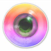 Psychedelic Trippy-komisches Hippie Funky Eye Aufkleber (Vorderseite)