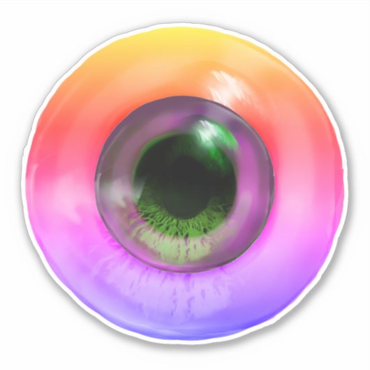 Psychedelic Trippy-komisches Hippie Funky Eye Aufkleber (Vorderseite)