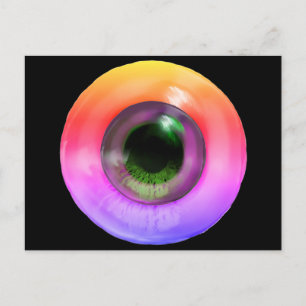 Psychedelic Trippy-komisches Hippie Funky Eye Feiertagspostkarte