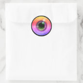 Psychedelic Trippy-komisches Hippie Funky Eye Runder Aufkleber (Tasche)