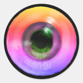 Psychedelic Trippy-komisches Hippie Funky Eye Runder Aufkleber (Vorderseite)
