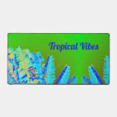 Psychedelic Tropical Vibes Palm Trees Green Blue Schreibtischunterlage (Vorderseite)