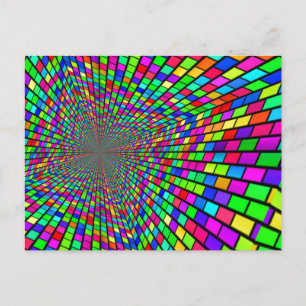 Psychedelic Tunnel of Blocks Postkarte