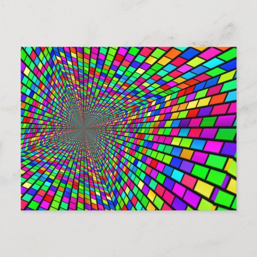 Psychedelic Tunnel of Blocks Postkarte (Vorderseite)