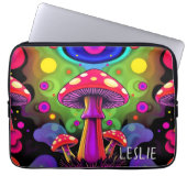 Psychedelic Vibrant Colorful Retro Mushrooms Laptopschutzhülle (Vorderseite)