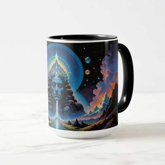 Psychedelic Vintage Sci-fi Mug Tasse (VorderseiteRechts)