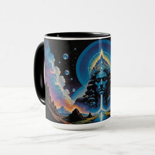 Psychedelic Vintage Sci-fi Mug Tasse (Vorderseite Links)