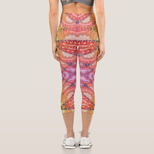 Psychedelic Visionary Geometric Art V1 Capri Leggings (Rückseite)
