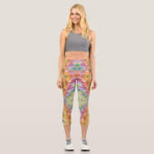 Psychedelic Visionary Geometric Art V1 Capri Leggings (Vorderseite)