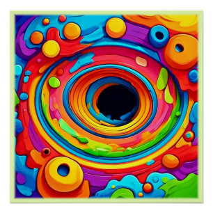 Psychedelic Vortex Abstrakt Poster