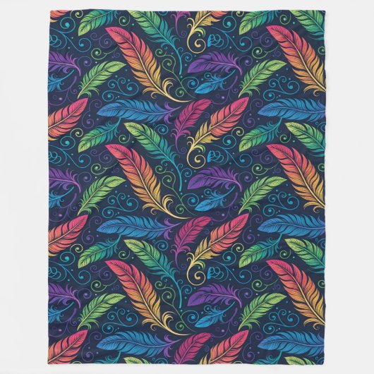 Psychedelic Vortex Leaves Fleece Blanket (Vorderseite)