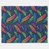 Psychedelic Vortex Leaves Fleece Blanket (Vorderseite (Horizontal))