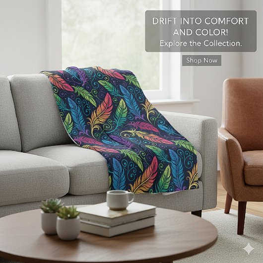 Psychedelic Vortex Leaves Fleece Blanket