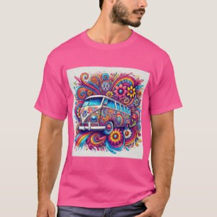 Psychedelic VW Bus Road T-Shirt