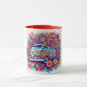 Psychedelic VW Bus Road Tasse (Zentrum)