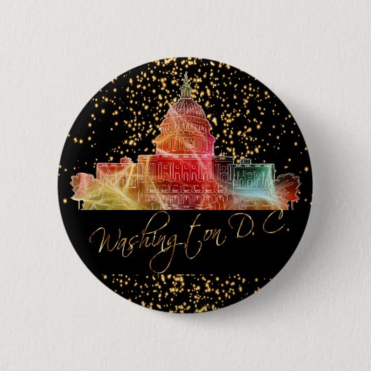 Psychedelic Washington D.C. White House Button (Vorderseite)