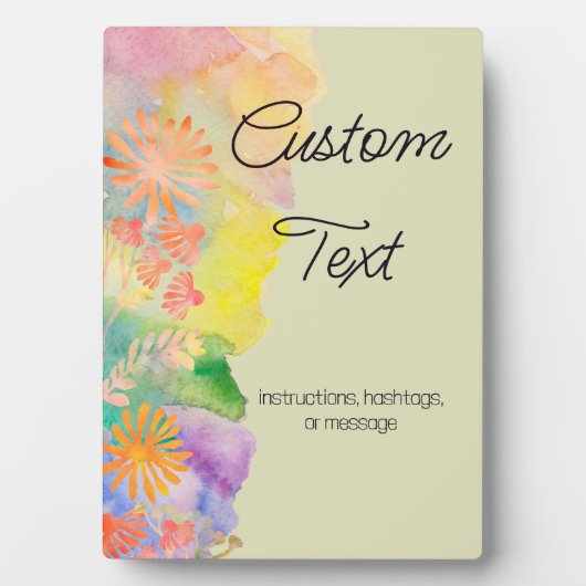 Psychedelic Watercolor-Wildblume Fotoplatte (Vorderseite)