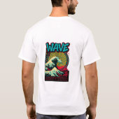 Psychedelic Wave Print ・ Retro Sunburst Art T-Shirt (Rückseite)