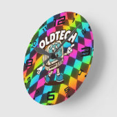 Psychedelic Waves Optical Illusion Clock Runde Wanduhr (Winkel)