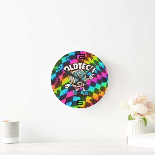 Psychedelic Waves Optical Illusion Clock Runde Wanduhr (Zuhause)