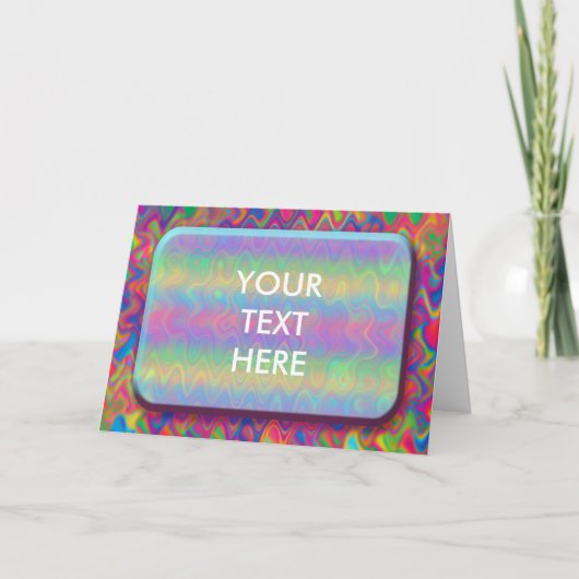 Psychedelic Wavy Iridescent Blank Einladung (Vorderseite)