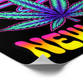 Psychedelic Weed Buzzing In New Year 2026 Funny  Poster (Ecke)
