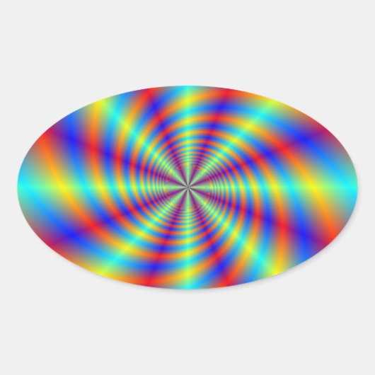 Psychedelic Whirl Oval Sticker (Vorderseite)