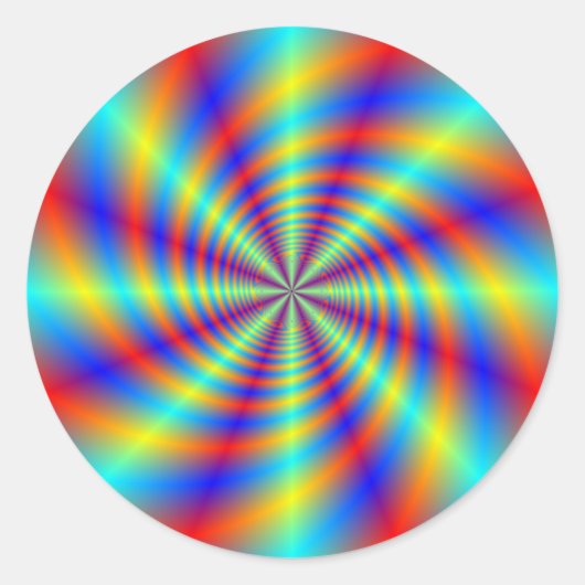 Psychedelic Whirl Round Sticker (Vorderseite)