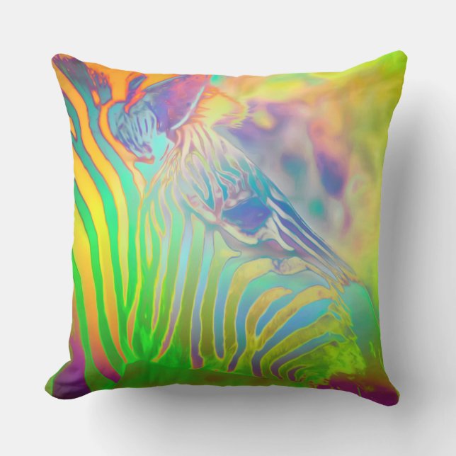 Psychedelic Wild Life Zebra Kissen (Vorderseite)