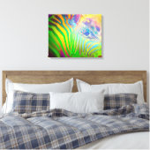 Psychedelic Wild Life Zebra Leinwanddruck (Insitu (Schlafzimmer))