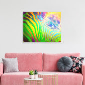 Psychedelic Wild Life Zebra Leinwanddruck (Insitu (Wohnzimmer))