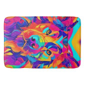 Psychedelic Wolf Majestät Badematte (Vorderseite)