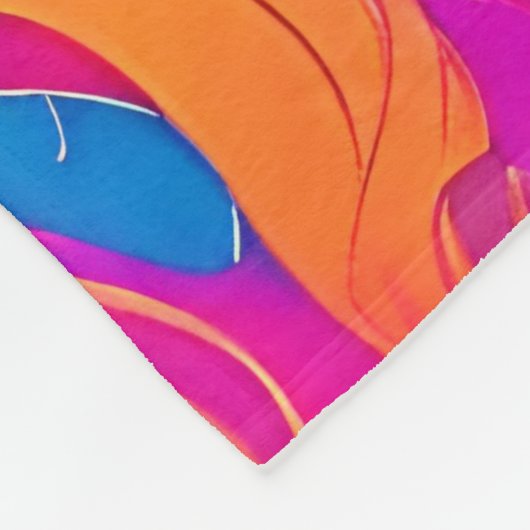 Psychedelic Wolf Majestät Fleecedecke (Ecke)