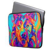 Psychedelic Wolf Majestät Laptopschutzhülle (Vorderseite Links)