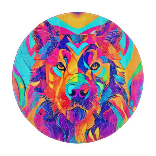 Psychedelic Wolf Majestät Schneidebrett