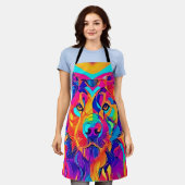 Psychedelic Wolf Majestät Schürze (Getragen)