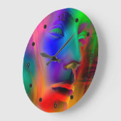 Psychedelic Woman Face Große Wanduhr (Winkel)