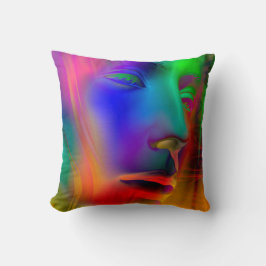 Psychedelic Woman Face Kissen