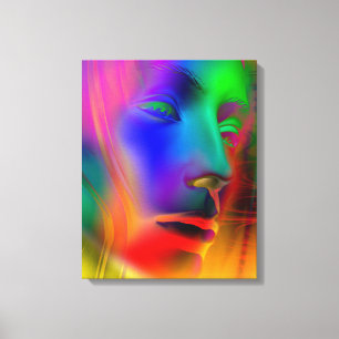 Psychedelic Woman Face Leinwanddruck