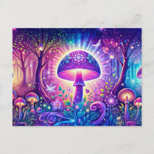 Psychedelic Wonderland Mystical Mushroom Fantasy Postkarte