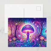 Psychedelic Wonderland Mystical Mushroom Fantasy Postkarte (Vorne/Hinten)