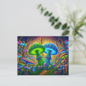 Psychedelic Wonderland Mystical Mushroom Fantasy Postkarte (Stehend Vorderseite)
