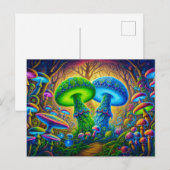 Psychedelic Wonderland Mystical Mushroom Fantasy Postkarte (Vorne/Hinten)