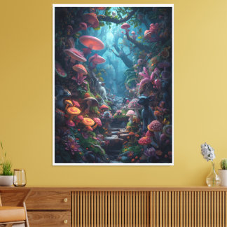 Psychedelic woodland canvas print leinwanddruck