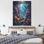 Psychedelic woodland canvas print leinwanddruck (Insitu (Schlafzimmer))