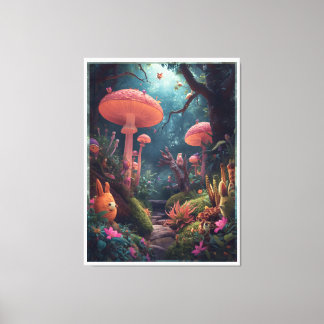 psychedelic woodland canvas print leinwanddruck