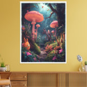 psychedelic woodland canvas print leinwanddruck (Insitu (Wohnzimmer))