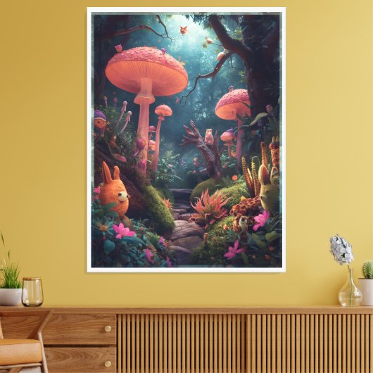 psychedelic woodland canvas print leinwanddruck (Insitu (Wohnzimmer))